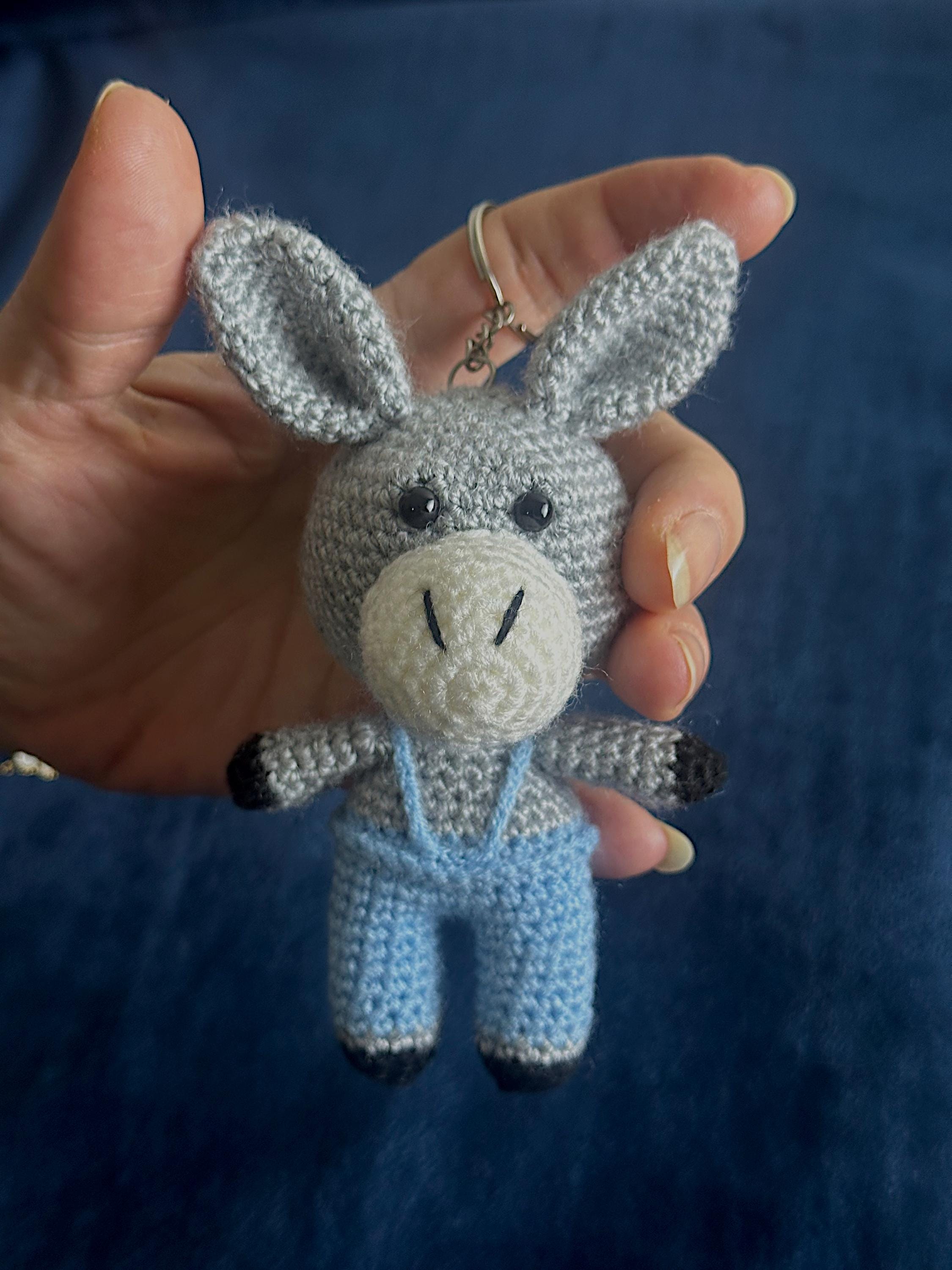 Handmade Amigurumi Donkey Keychain - Etsy