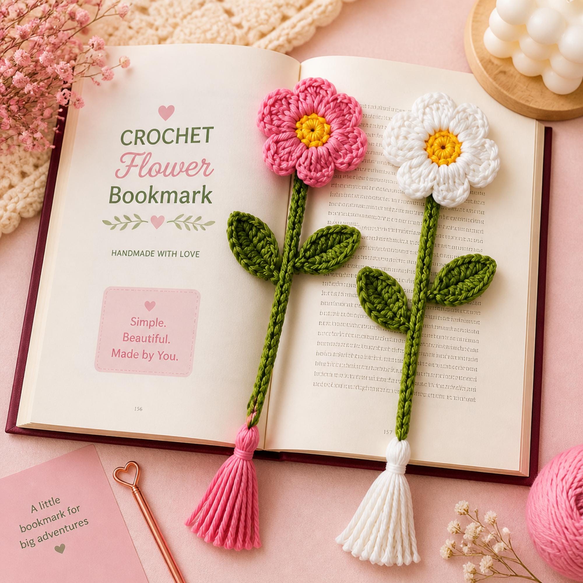 38 Flower Bookmark Crochet Patterns to Add a Handmade Touch to Reading Time 3 Crochet Flower Bookmark