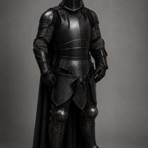 Schwarze Barbuta Ritter Rüstung Anzug - 18 Gauge Steel Mittelalter LARP Cosplay Kostüm