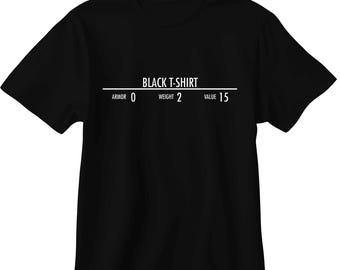 Skyrim tee shirt. Armor black color, unisex S-2XL t-shirt