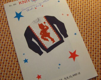 Vintage Knit O Graf Knitting Pattern Children's Majorette Crew Sweater