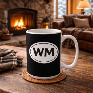 Tasse en céramique de 15 oz avec logo ovale WM Colorado | Codes de comté pour plaques d'immatriculation rétro des années 1970 | Sources Glenwood | Comté de Garfield