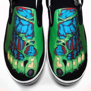 Zombie Feet Halloween Custom Vans Brand Slip-on Shoes