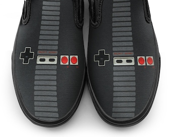 NES Controller Slip on Custom Vans Brand Shoes