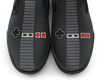 NES Controller Slip on Custom Vans Brand Shoes