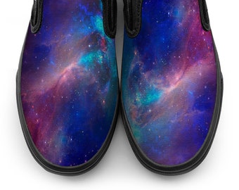 Purple Galaxy Slip-on Custom Vans Brand Shoes