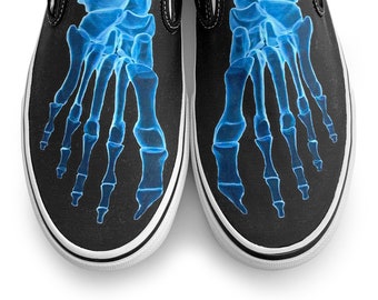 X-Ray Skeleton Feet Halloween Slip-on Custom Vans Brand Shoes