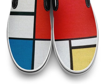 Mondrian Slip on Custom Vans Brand Shoes