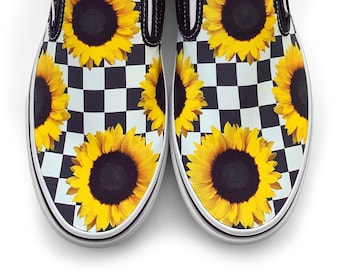 yellow and pink sunflower vans