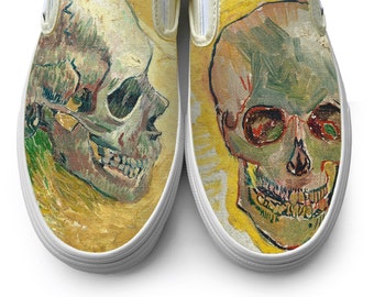 Van Gogh Skulls Slip on Custom Vans Brand Shoes