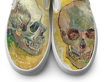 Van Gogh Skulls Slip on Custom Vans Brand Shoes