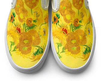 Van Gogh Sunflower Slip on Custom Vans Brand Shoes