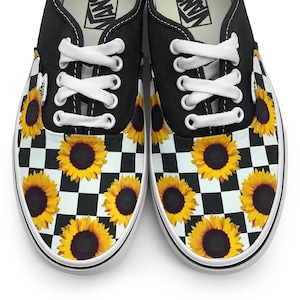 blue flame checkerboard vans