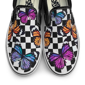 butterfly checkered vans