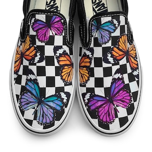 Butterfly slip on vans 2025