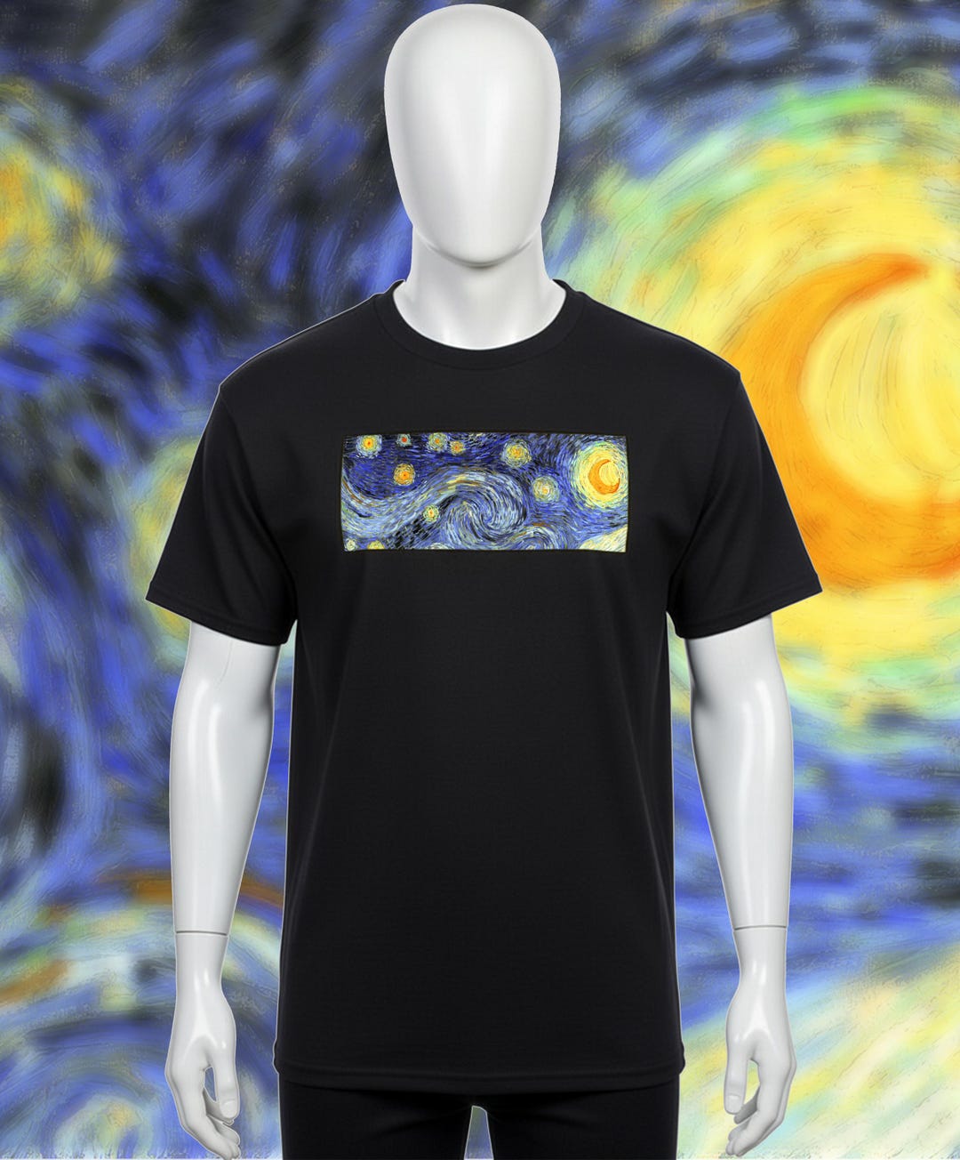 Van Gogh Starry Night T Shirt - (black) - Etsy