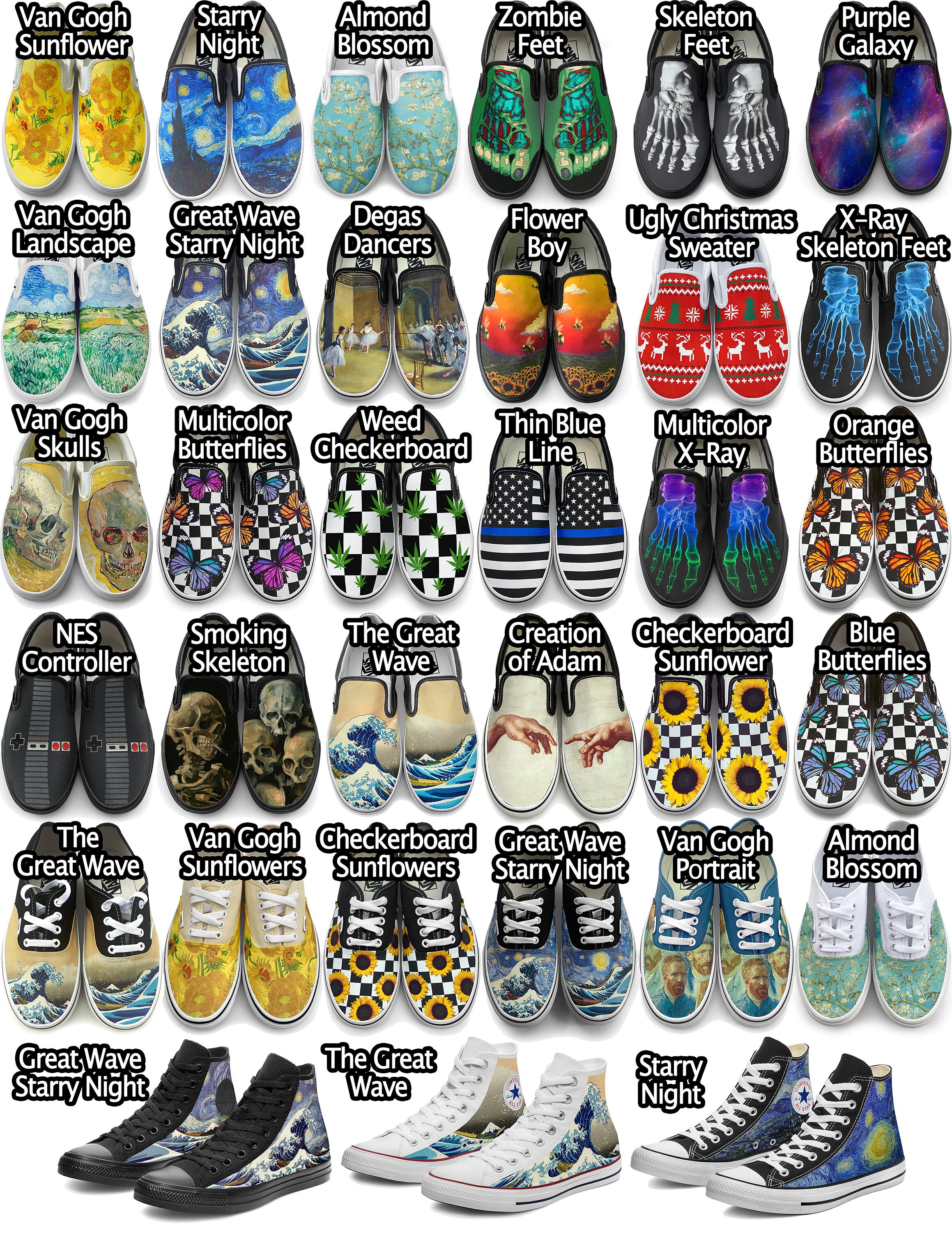 Vans Edgar Degas Print Slip-On Shoes Adult Unisex Size 9 Men\'s 10.5 Women\'s New Van Gogh Landscape Slip-on Vans Brand Shoes | eBay main image 2