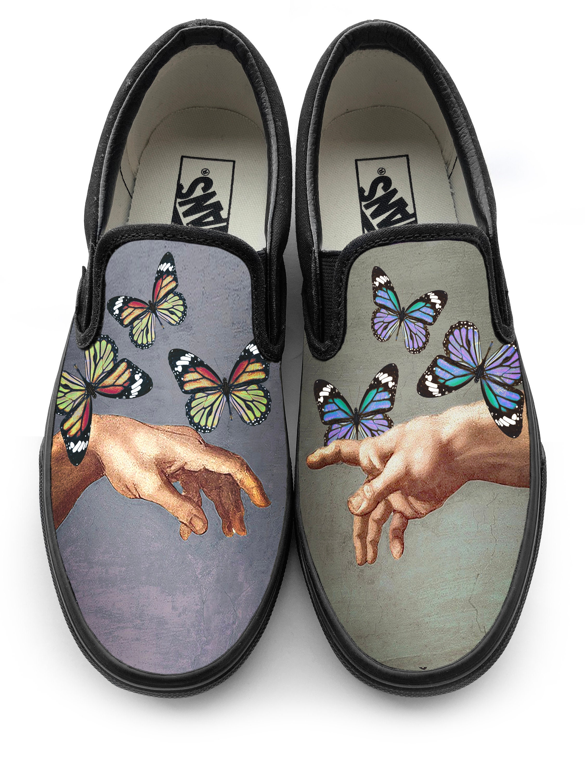 Butterfly slip on vans 2025