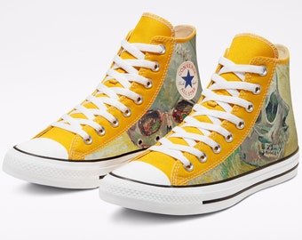 Van Gogh Skulls Custom Converse High Top Shoes