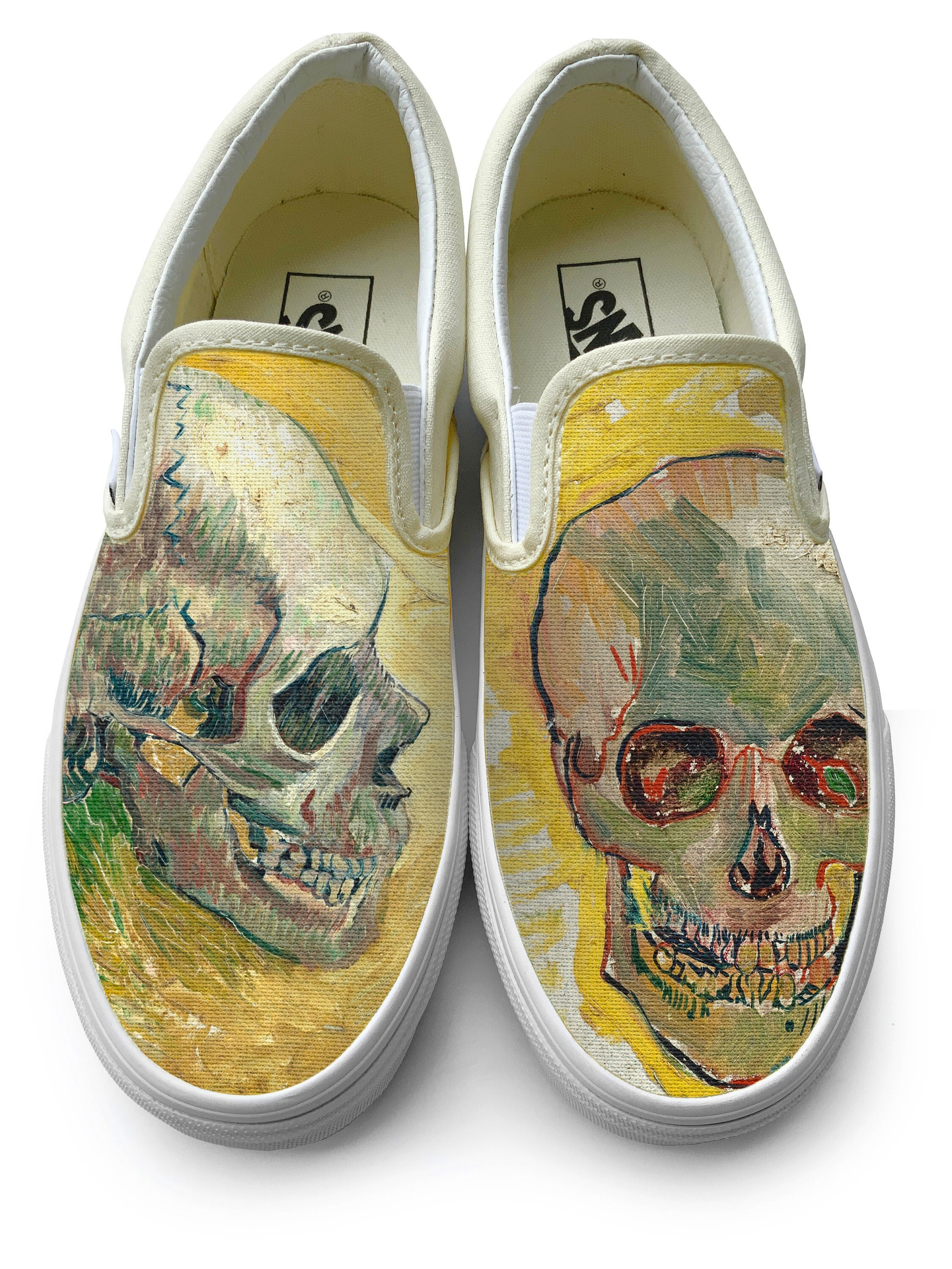 Van Gogh Skulls Slip on Custom Vans Brand Shoes - Etsy