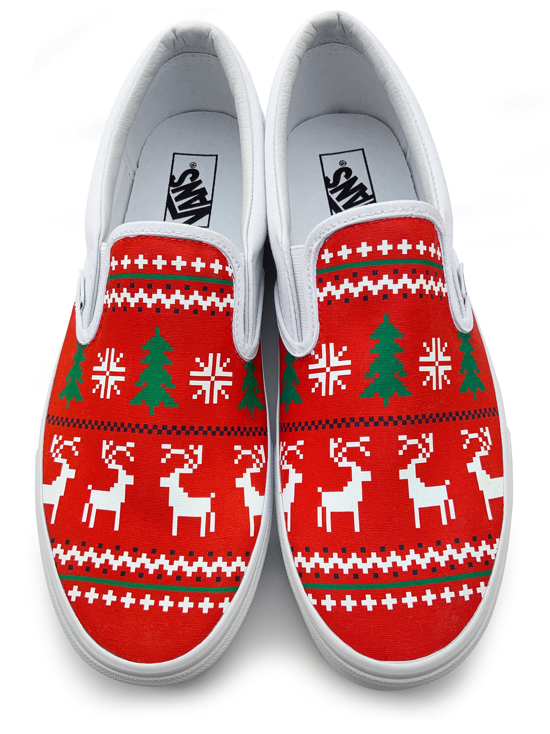 tentoonstelling Grand Burger Custom Vans Ugly Christmas Sweater Canvas Shoes - Etsy