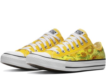 Van Gogh Sunflowers Custom Converse Low Top Shoes