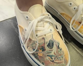Van Gogh Skulls Authentic Custom Vans Brand Shoes