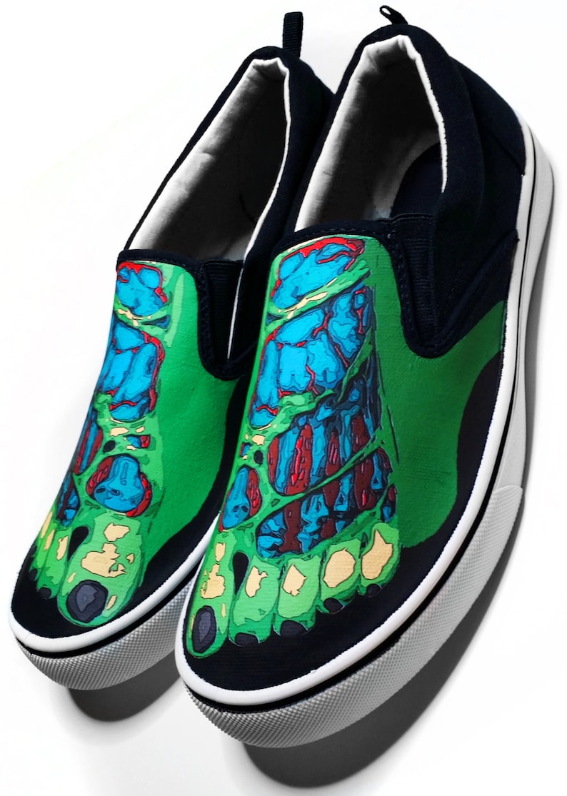 Zombie Feet Halloween Custom Vans Brand Slipon Shoes Etsy