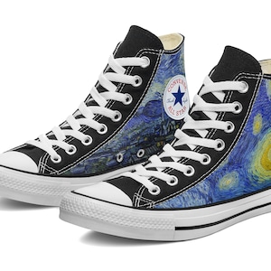 Van Gogh Starry Night Custom Converse High Top Shoes