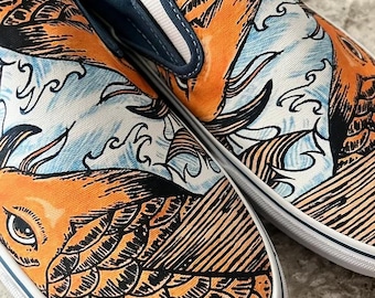 Koi Fish Slip on Custom Vans Brand Shoes
