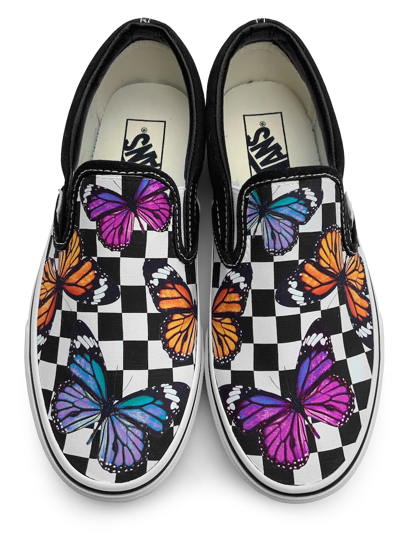 custom vans slip on checkerboard