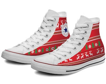 Ugly Christmas Sweater Custom Converse High Top Shoes