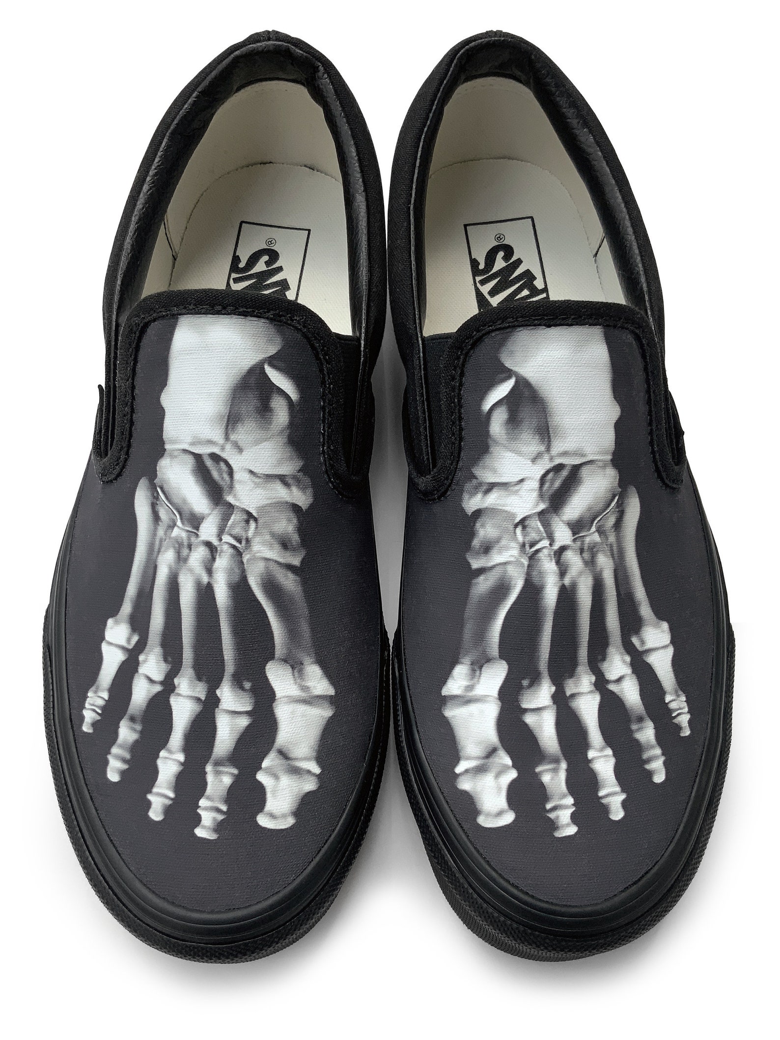 Skeleton Feet Halloween Slipon Custom Vans Brand Shoes Etsy