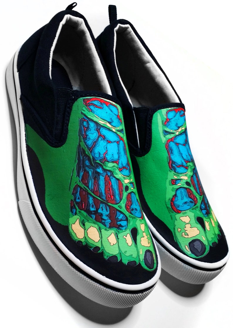 Zombie Feet Halloween Custom Vans Brand Slipon Shoes Etsy