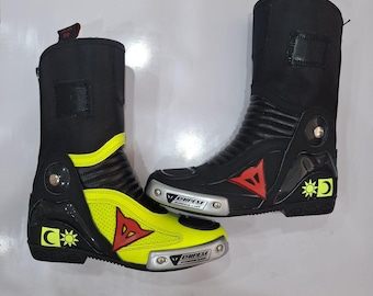 Dainese Axial Pro Motorcycle Boots Valentino Rossi Sun Moon Carbon Fiber Slider Racing Biker Gear