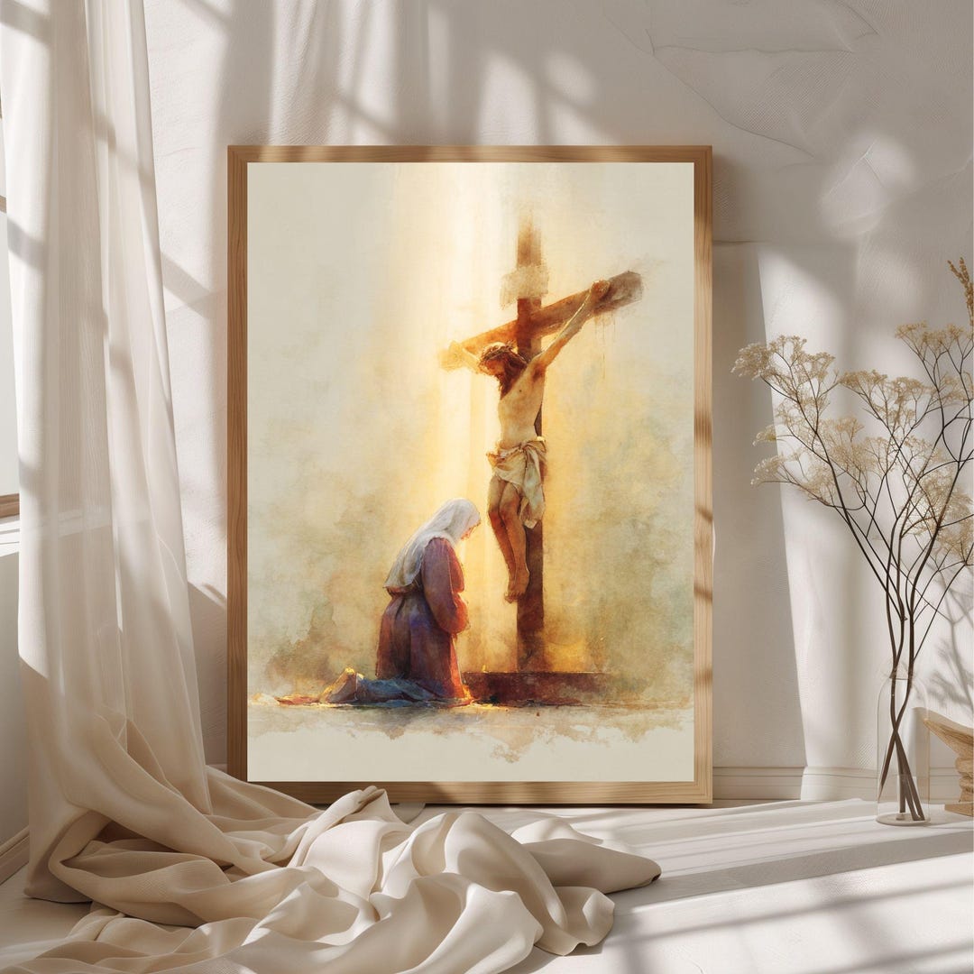 Jesus Crucifixion Wall Art,christ on the Cross Poster,good Friday ...