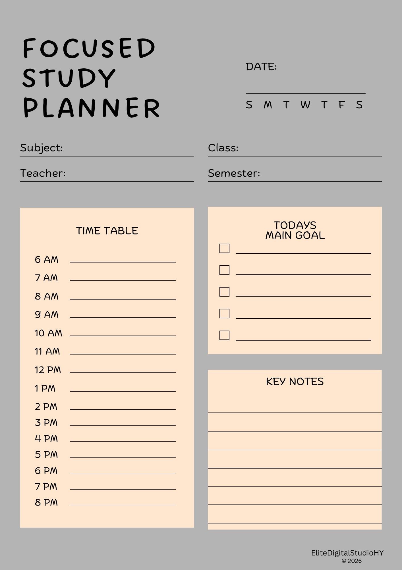 Student Study Planner Bundle | Printable PDF | Exam Tracker & Daily ...