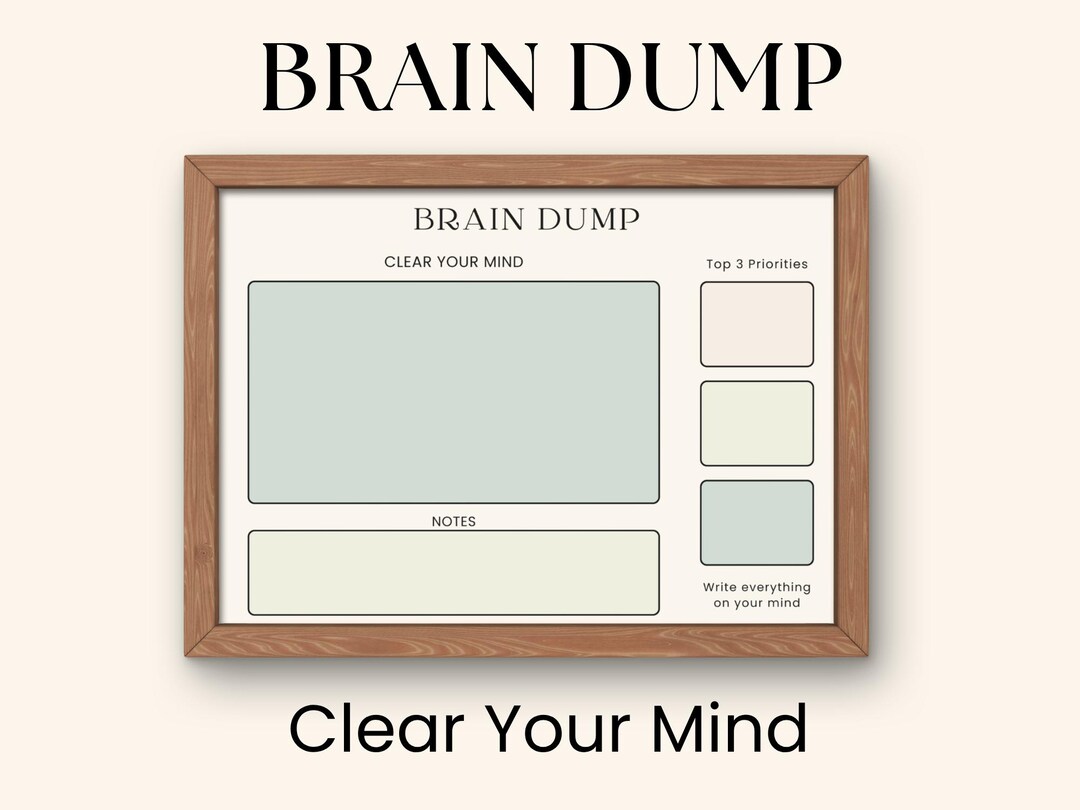 Brain Dump Printable Planner | Mental Clarity Worksheet | ADHD Focus ...