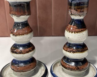 Candelabros de cerámica artística de Chris Stender Studio, juego de 2