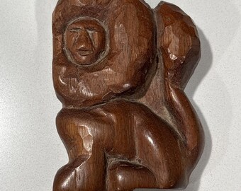 Small Wooden Carved Lion By H Harris