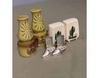 Lote de 3 juegos de saleros/pimenteros vintage