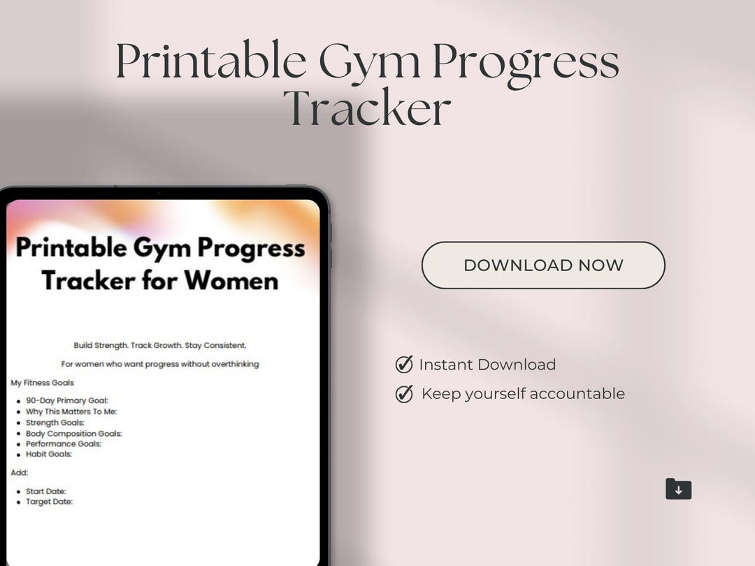 Printable Gym Progress Tracker for Women | Strength Training Log (PDF ...