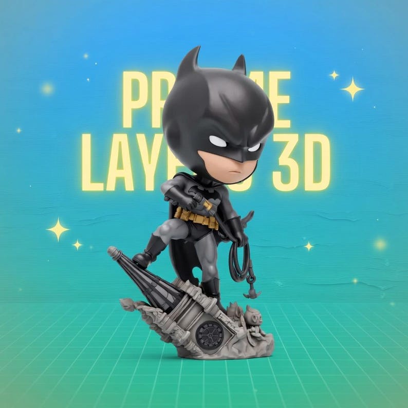 Chibi Dark Knight Vigilante 3D Print STL File | 1:6 Scale Statue ...