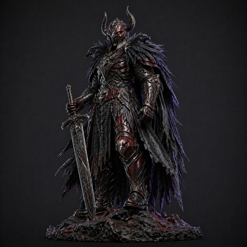 Raven Knight STL File | Dark Fantasy Warrior 3D Print Model | Norse ...