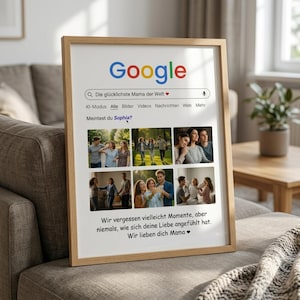 Muttertagsgeschenk für Mama, Personalisiertes Fotocollage Poster, Google Suche Design, Wanddeko Kunstdruck, Digitaler Download
