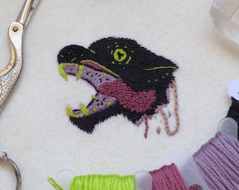 Wolf Head Embroidery