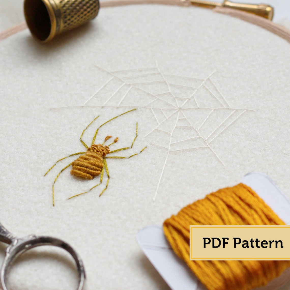 Spider Web Hand Embroidery Pattern PDF Digital Guide Etsy Polska