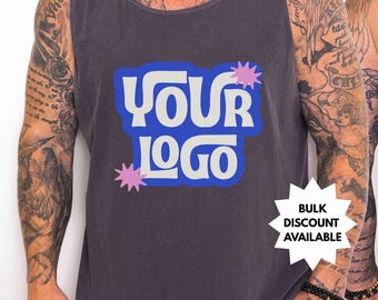 Custom Comfort Colors Tank Top, Personalized Business Logo Apparel