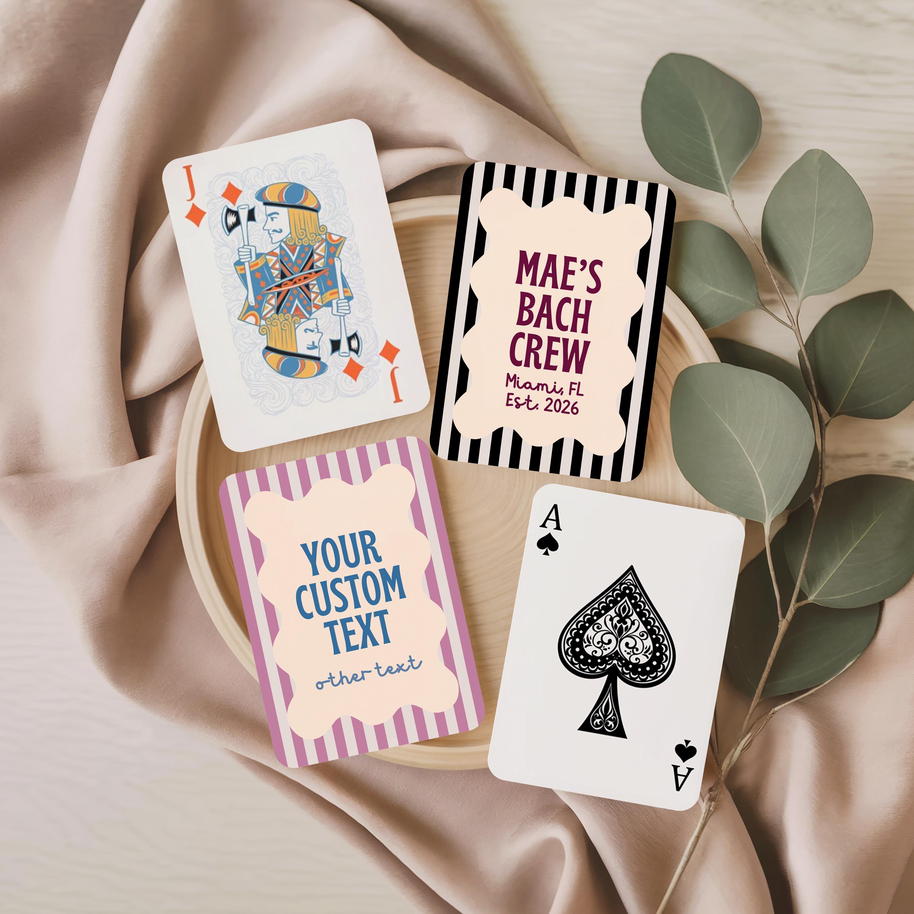 Personalized Playing Cards With Custom Name, Striped Wedding Favor Deck ...