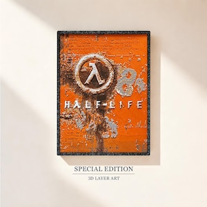 Half-Life Lambda 3D Layered Portrait – Framed Wall & Desk Art (6×8")